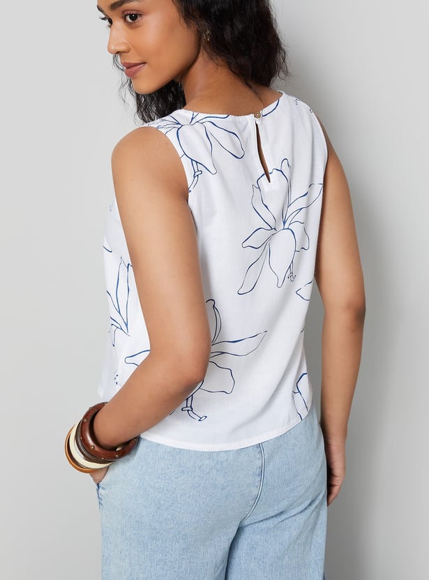 COLOUR ME Floral Print Sleeveless Top