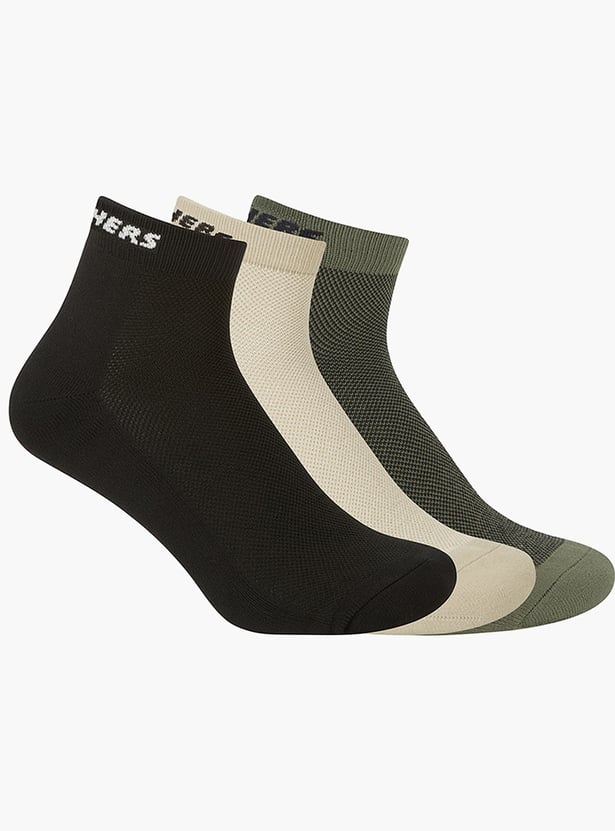 SKECHERS Solid Ankle Length Socks - Pack of 3