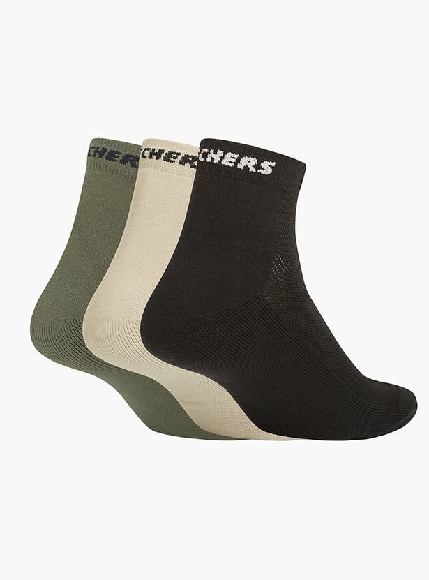 SKECHERS Solid Ankle Length Socks - Pack of 3