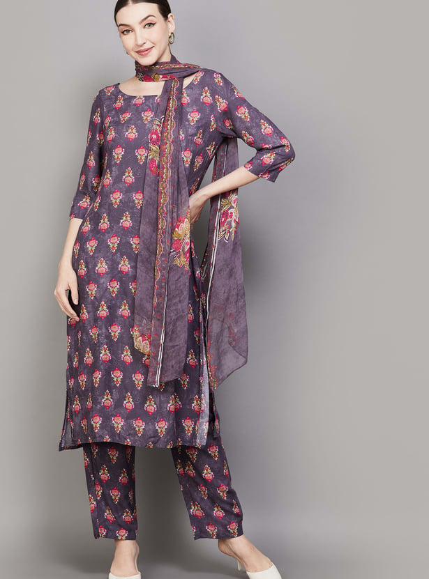 W Printed Straight Kurta Set