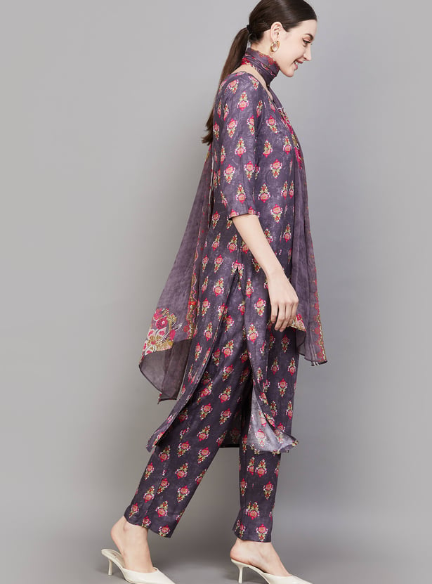 W Printed Straight Kurta Set
