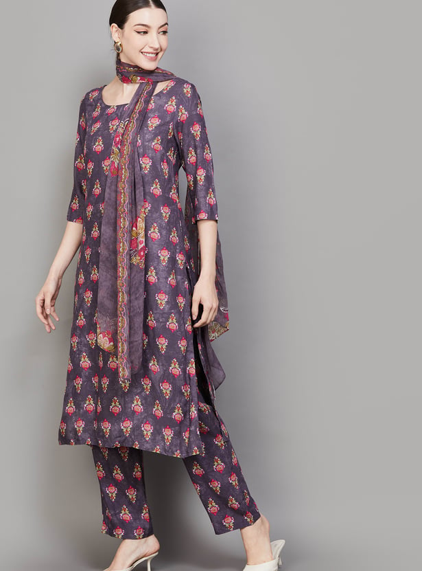 W Printed Straight Kurta Set
