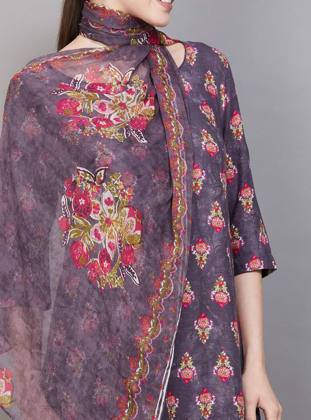 W Printed Straight Kurta Set