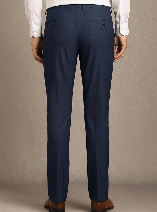 LOUIS PHILIPPE Solid Slim Straight Formal Trousers
