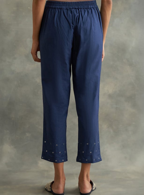 W Embroidered Straight Pants