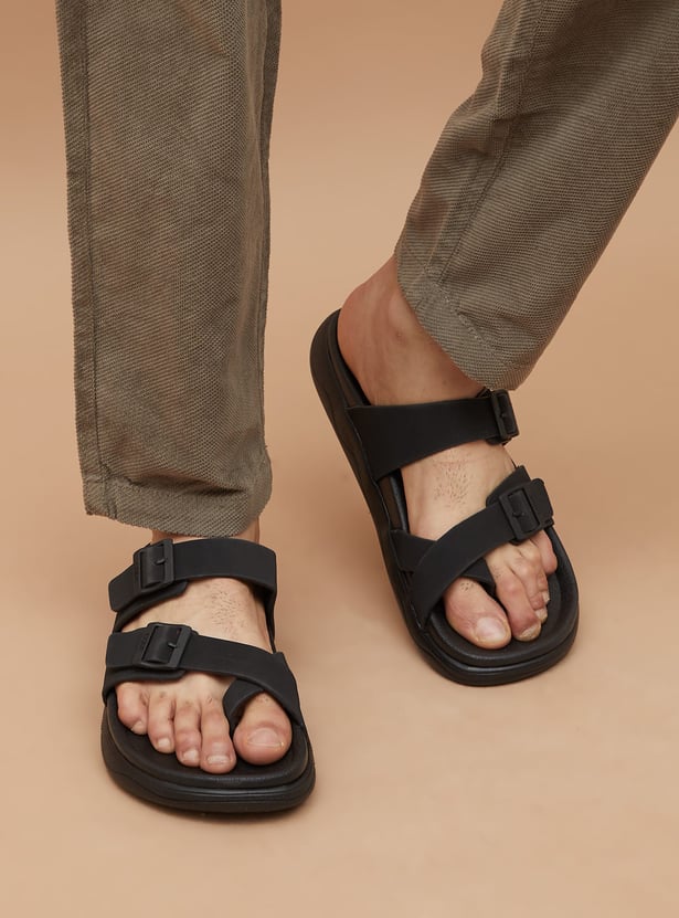 CODE Buckle-Detailed Sandals