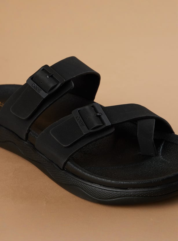 CODE Buckle-Detailed Sandals