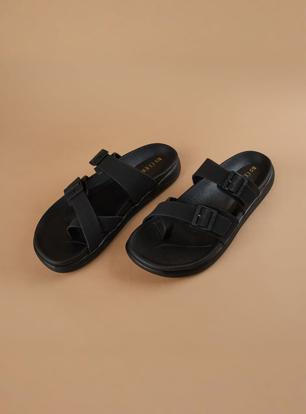 CODE Buckle-Detailed Sandals