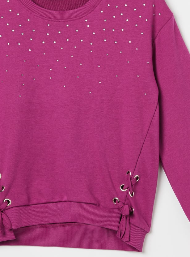 FAME FOREVER Girls Embellished Sweatshirt