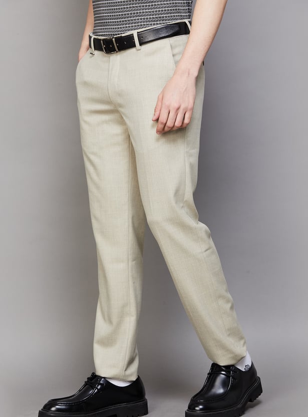 VAN HEUSEN Textured Slim Fit Trousers