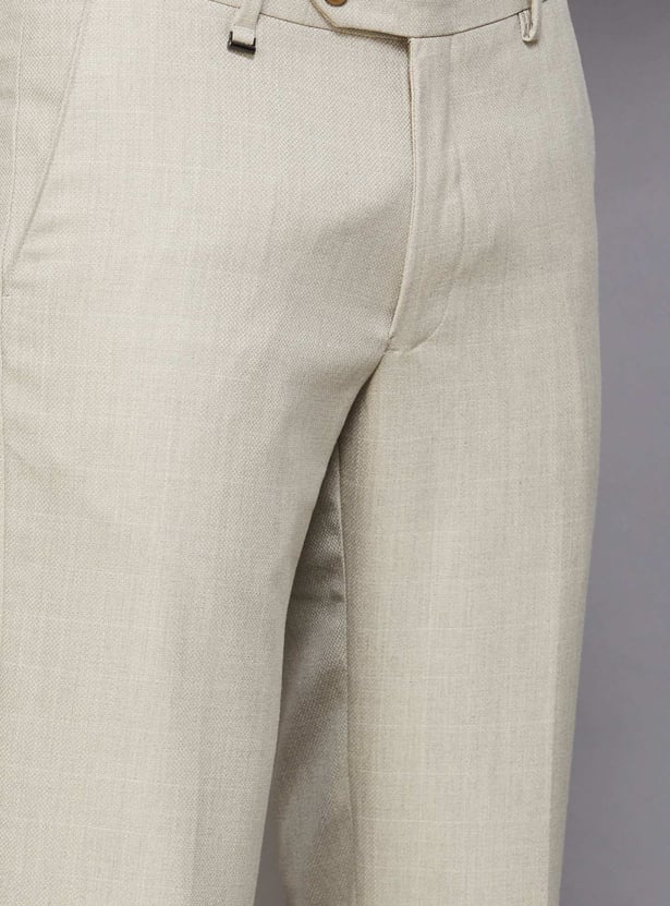 VAN HEUSEN Textured Slim Fit Trousers