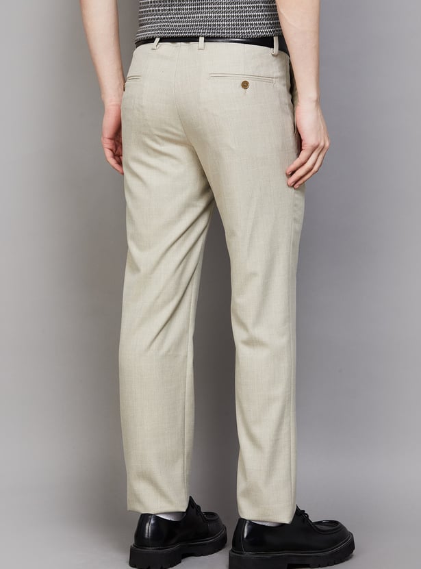 VAN HEUSEN Textured Slim Fit Trousers