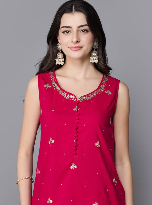 BIBA Embroidered Straight Kurta