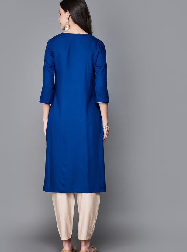 BIBA Embroidered Straight Kurta