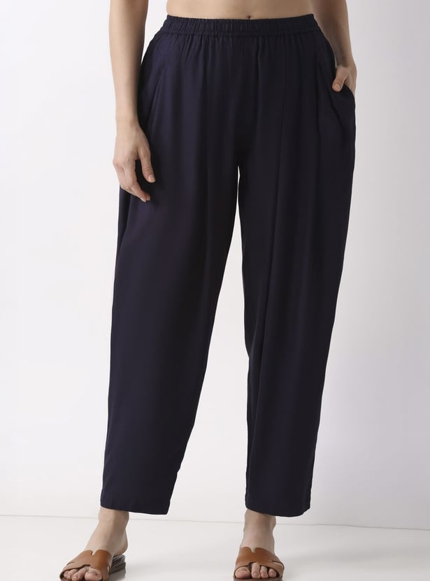 BIBA Solid Relaxed Pants