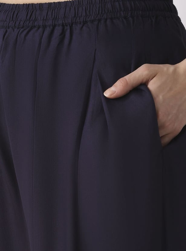 BIBA Solid Relaxed Pants