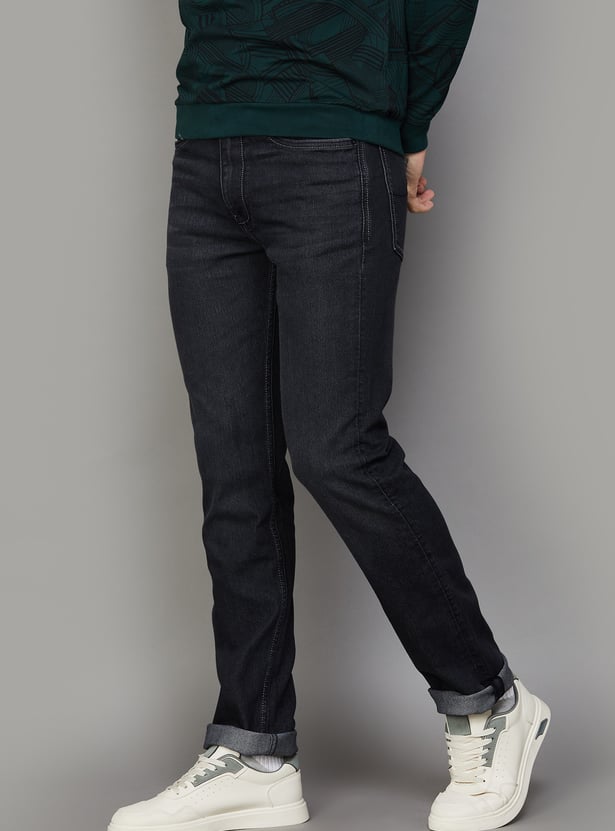 LP JEANS Dark-Washed Slim Straight Jeans