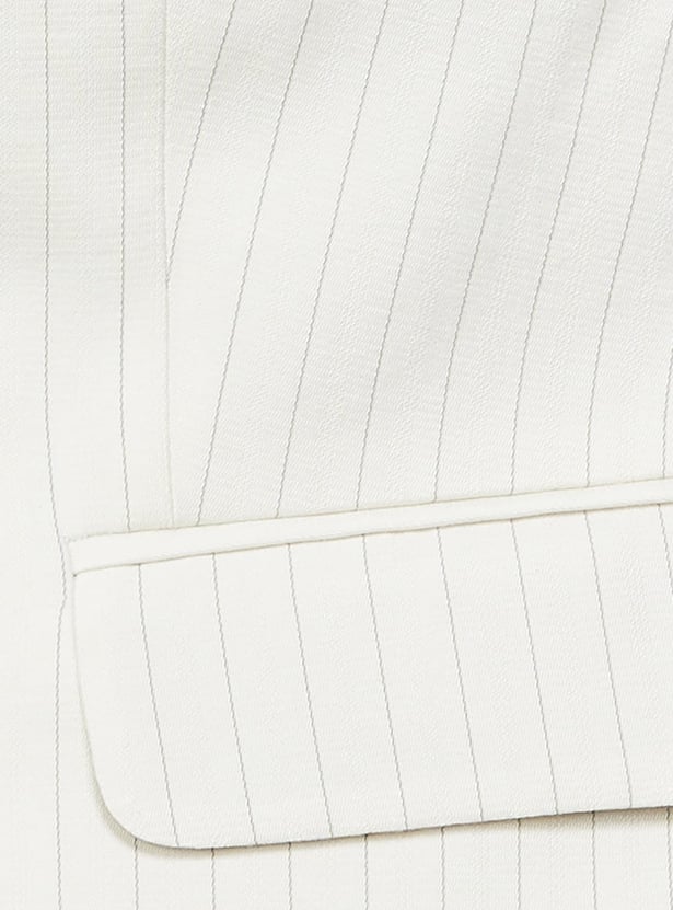 ALLEN SOLLY Striped Single-Breasted Formal Blazer