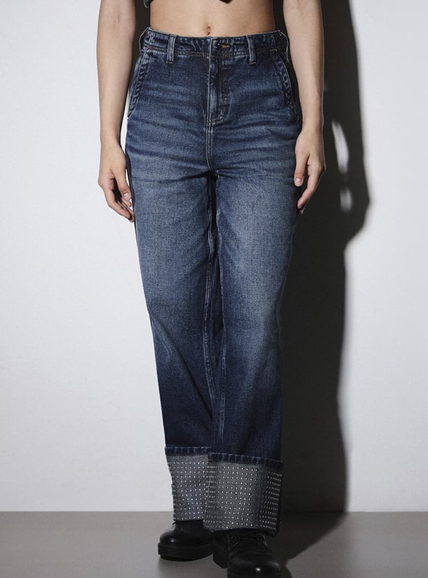 ONLY Embellished Straight Fit Jeans