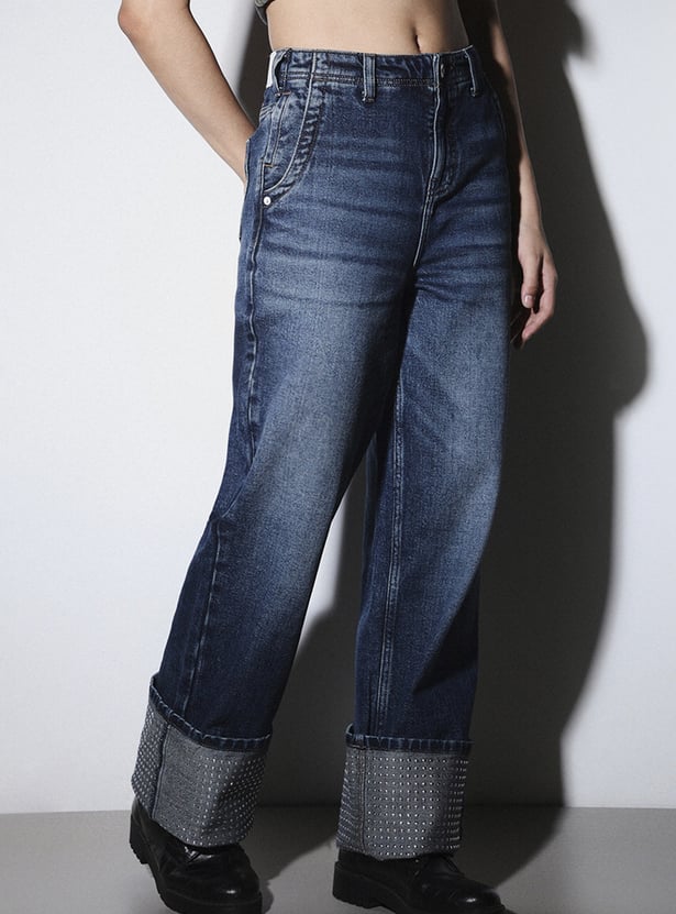 ONLY Embellished Straight Fit Jeans