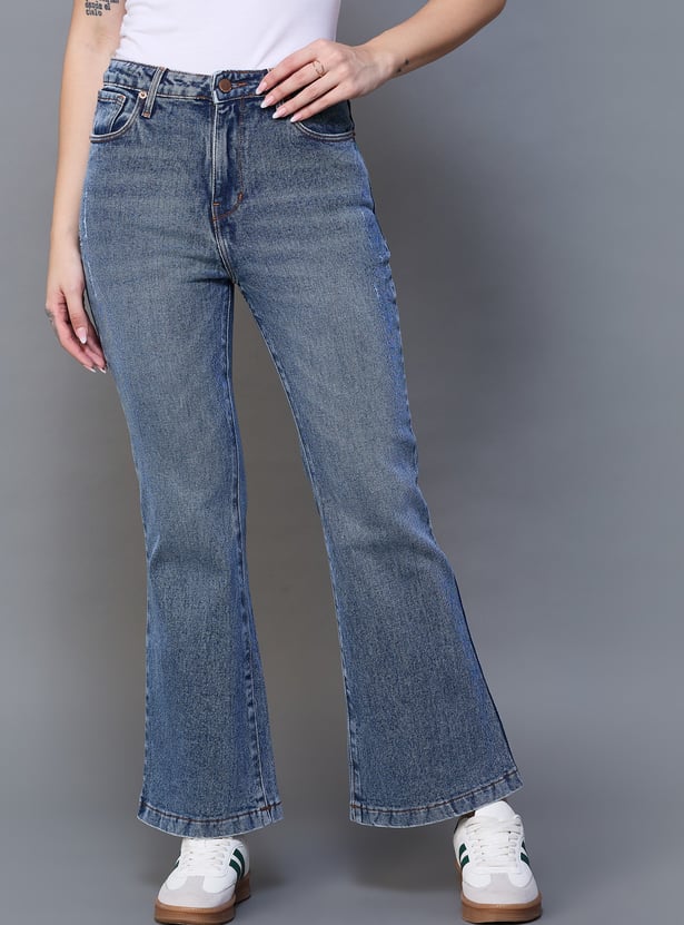 XPOSE Washed Flared Jeans