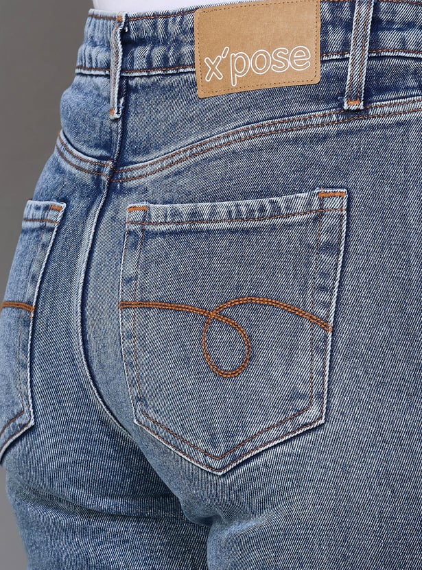 XPOSE Washed Flared Jeans
