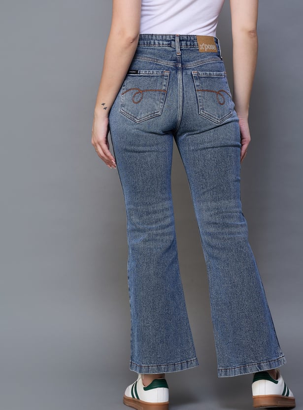 XPOSE Washed Flared Jeans
