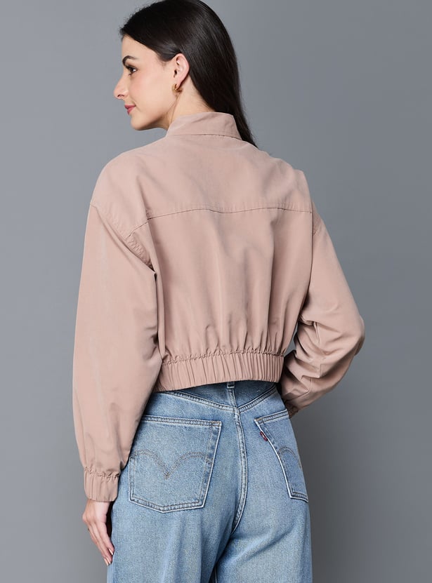 LEVI'S Solid Cropped Jacket