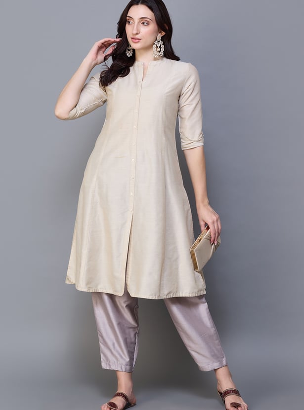 BIBA Solid Straight Pants