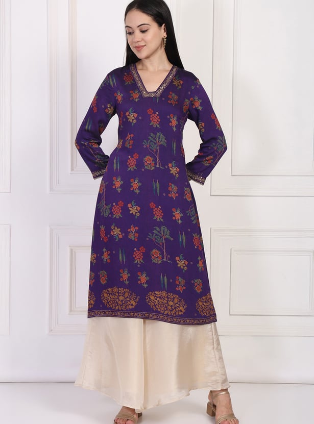 W Floral Print Straight Kurta