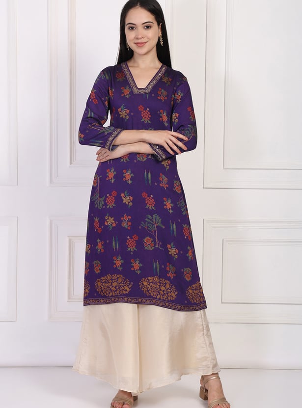 W Floral Print Straight Kurta
