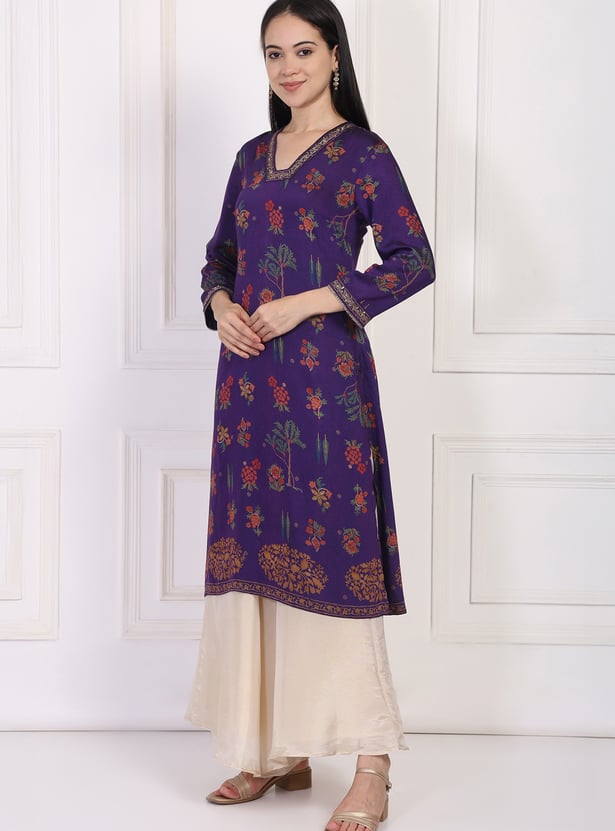 W Floral Print Straight Kurta