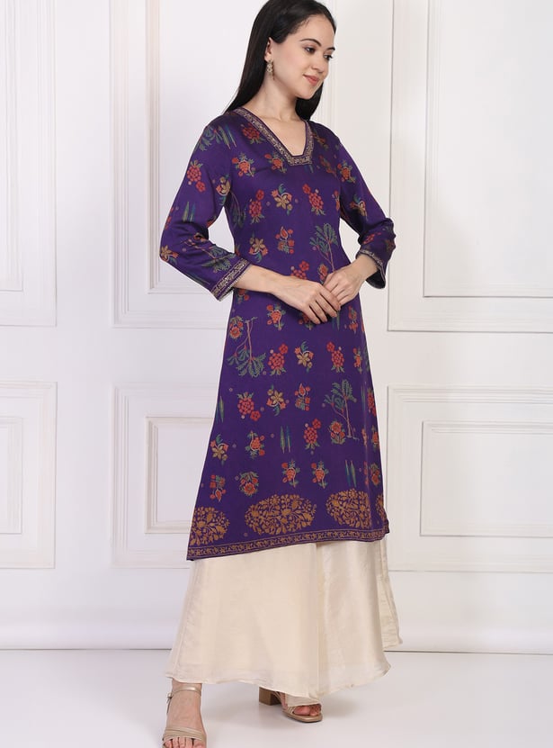 W Floral Print Straight Kurta