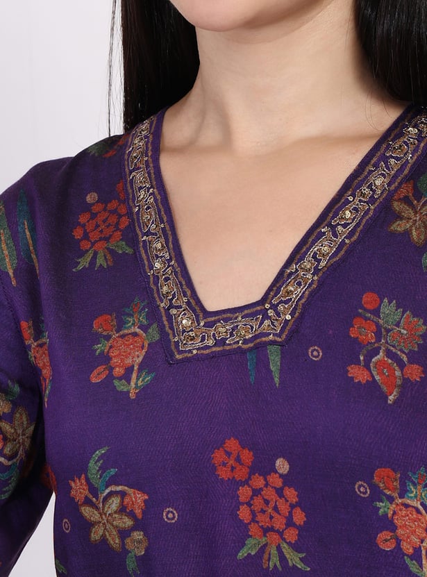 W Floral Print Straight Kurta