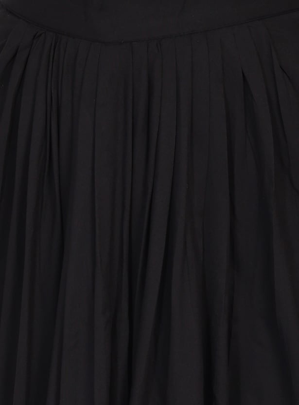 W Draped Skirt Set with Printed Jacket