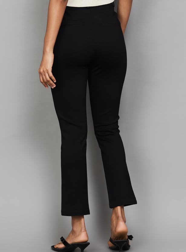 XPOSE Solid Straight Fit Trousers