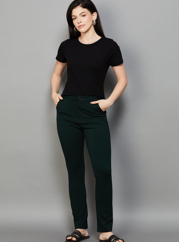 XPOSE Solid High Rise Trousers