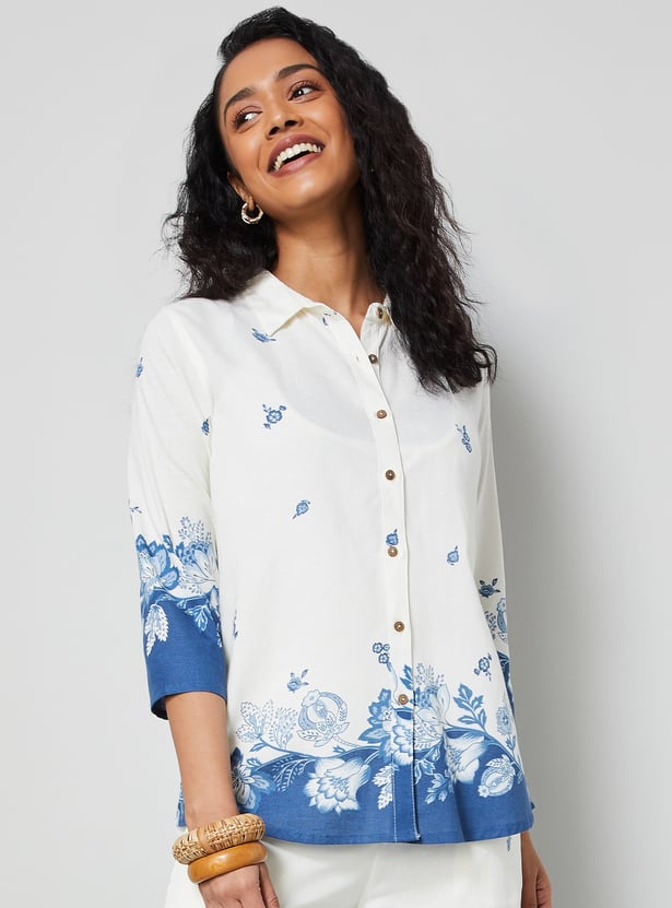 Buy COLOUR ME Floral Print Shirt Style Top from Colour Me by