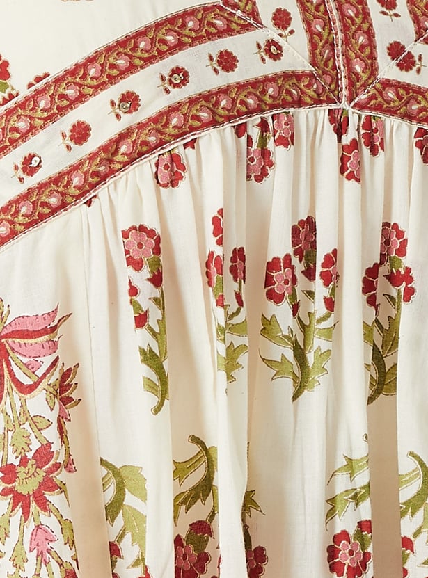 MELANGE Floral Print A-line Kurta