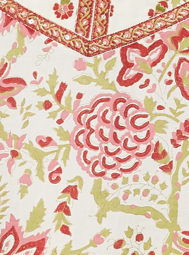 MELANGE Floral Print Straight Kurta