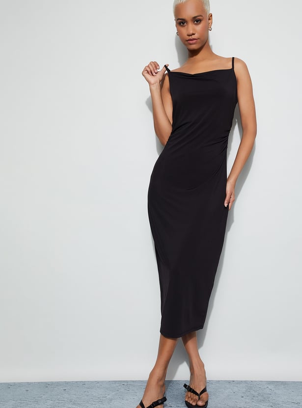 princess polly baby blue dress Women's Sexy One Shoulder Sleeveless Sheer See Through Mesh Spliced Striped  Colorblock Backless Knitted Mini Bodycon Dress In BLACK