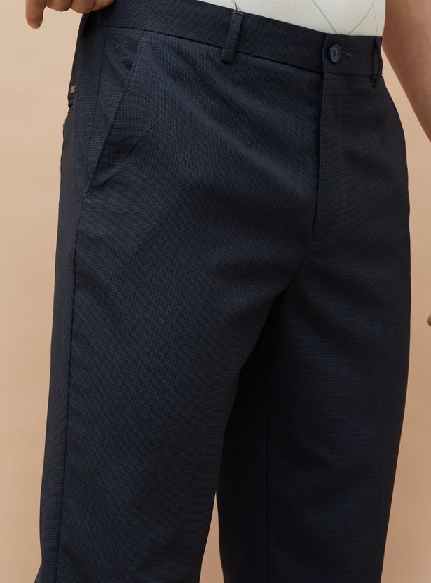 CODE Solid Regular Fit Formal Trousers