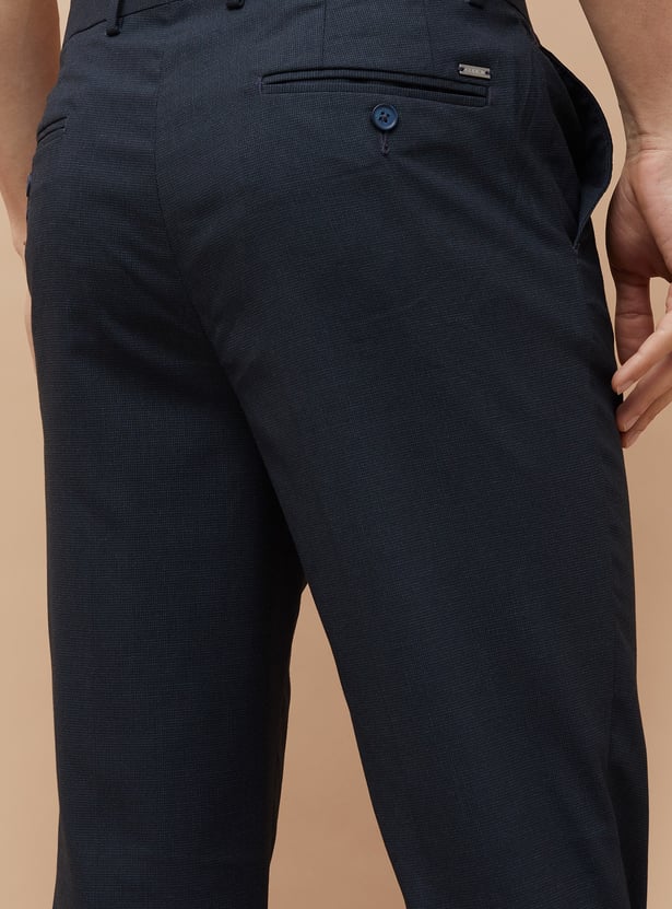 CODE Solid Regular Fit Formal Trousers