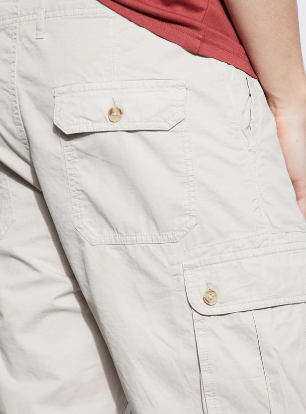 FAME FOREVER Solid Cargo Shorts