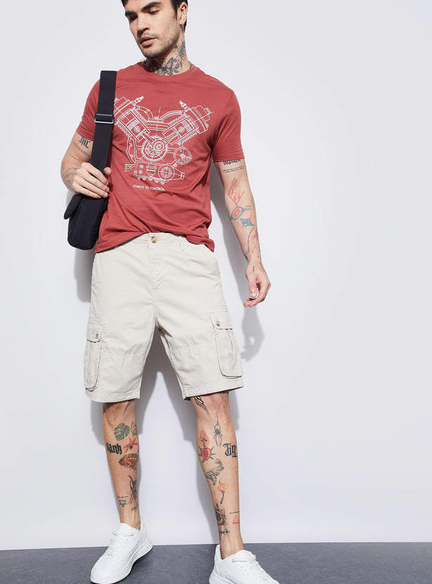 FAME FOREVER Solid Cargo Shorts