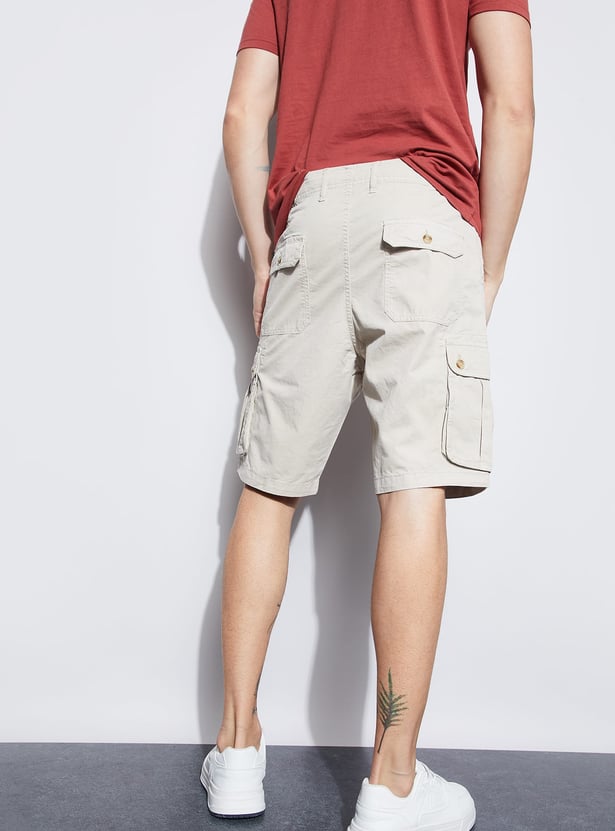 FAME FOREVER Solid Cargo Shorts