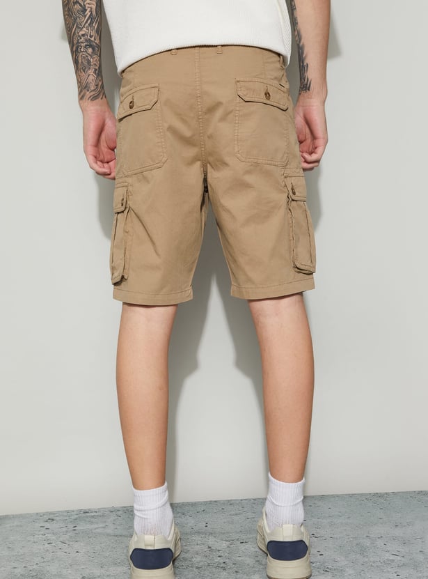 FAME FOREVER Solid Cargo Shorts