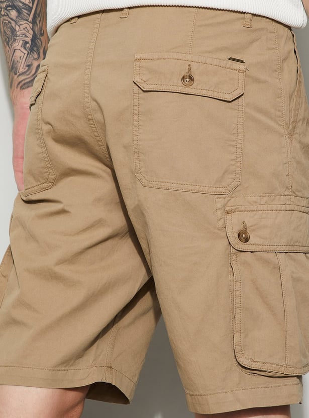 FAME FOREVER Solid Cargo Shorts