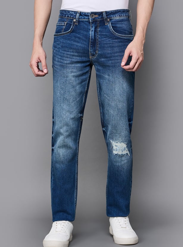 UNITED COLORS OF BENETTON Distressed Regular Straight Jeans