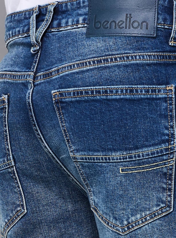 UNITED COLORS OF BENETTON Distressed Regular Straight Jeans